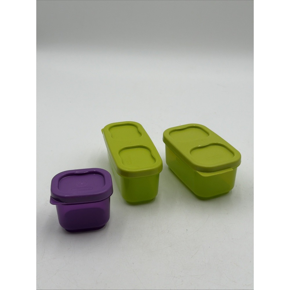 Rubbermaid Lunch BLOX Lot Sandwich Kit Side Container Green Lid Purple